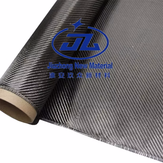 China Factory 3K 1500d farbiges Kohlefaser-blaues Uni-Twill-200GSM-Carbon-Kevlar-Carbon-Hybridgewebe