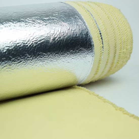 Hochtemperatur-feuerbeständiges PARA-Aramid-Gewebe, mechanischer Arm, Wärmedämmung, aluminiumbeschichtetes Kevlar-Gewebe für Eisenguss und Gießerei